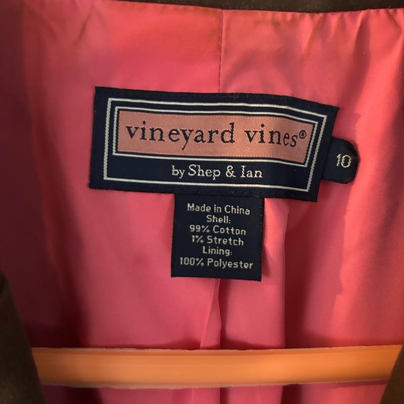 Vineyard Vines Brown Blazer with Pink Lining - Picture 3 of 3